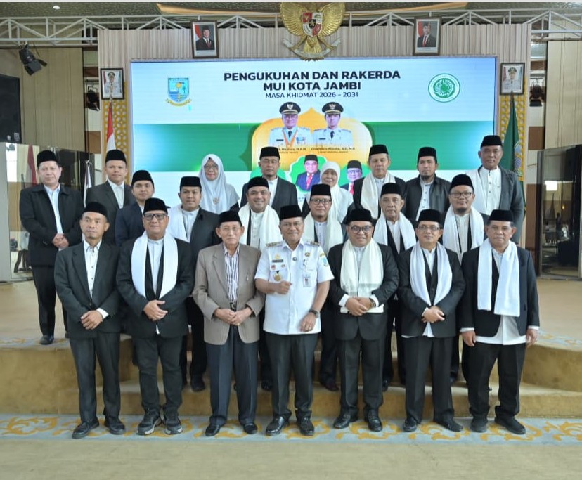 Wali Kota Jambi Maulana membuka Rakerda MUI Kota Jambi 2026 sekaligus pengukuhan pengurus baru Masa Khidmat 2026–2031.