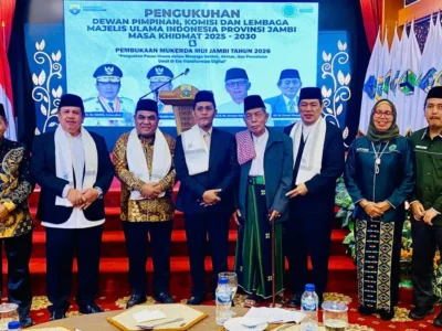 Pengukuhan Dewan Pimpinan, Komisi, dan Lembaga MUI Provinsi Jambi Masa Khidmat 2025–2030 serta Pembukaan Mukerda MUI Jambi Tahun 2026.